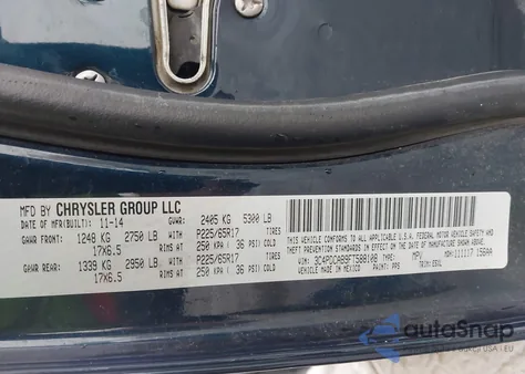 2015 Dodge Journey American Value Pkg z USA, uszkodzony, nr VIN 3C4PDCAB9FT588108